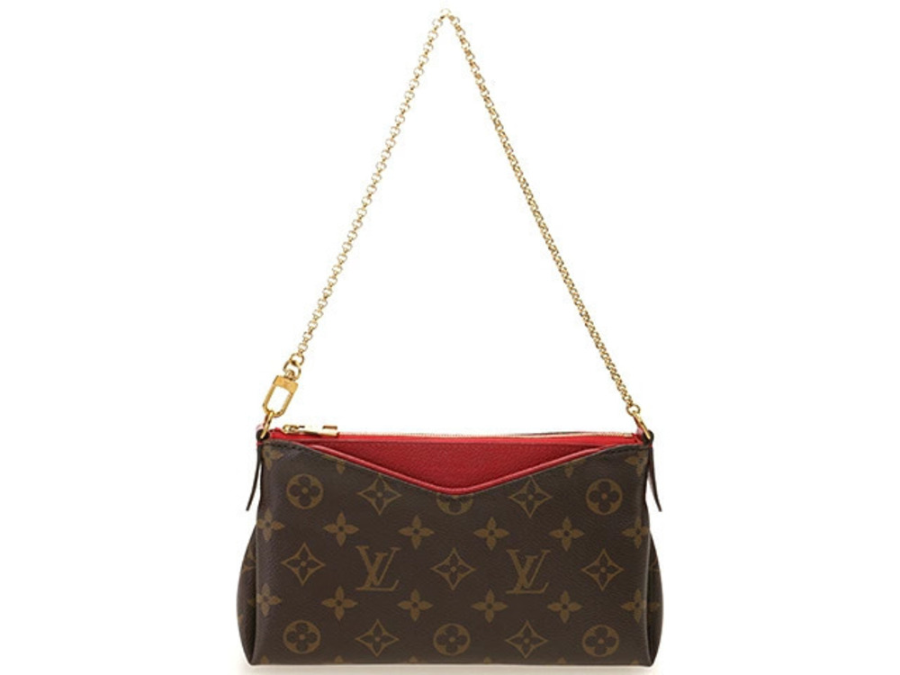 LOUIS VUITTON Pallas Clutch Monogram Cerise Red